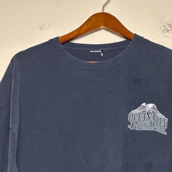 Ocean City Graphic T Shirt Men XL 2007 11th Bike Week Skeleton Biker Punk Y2K - Picture 8 of 12